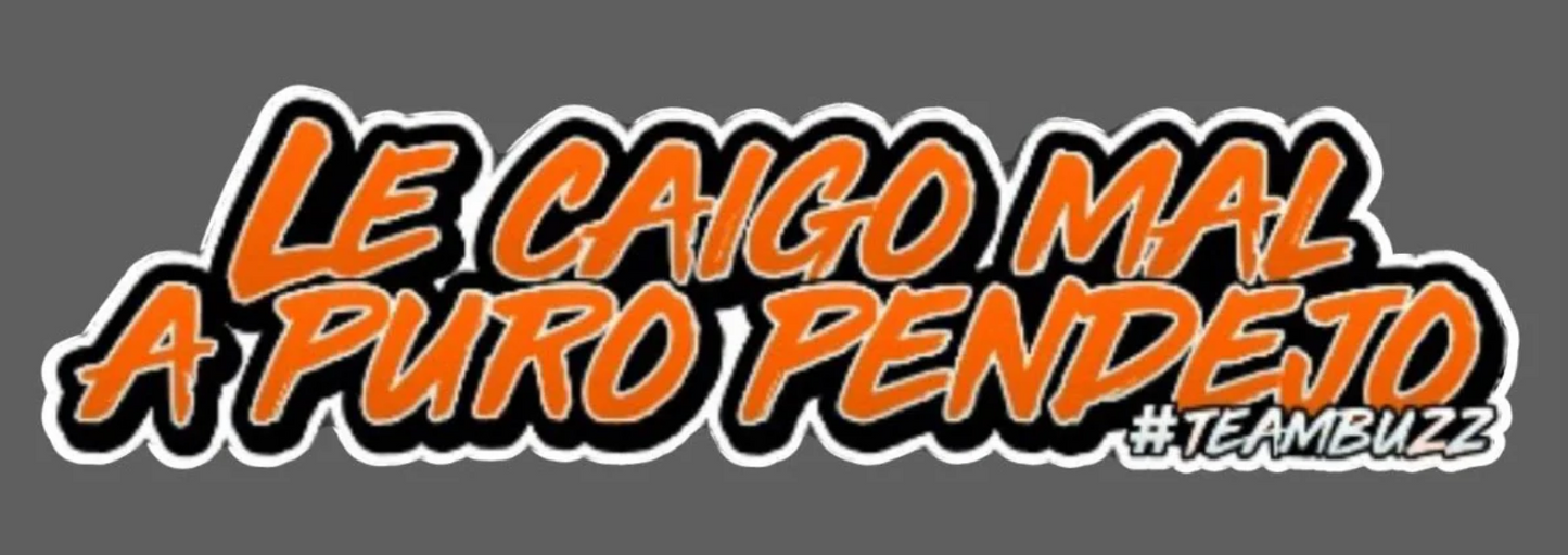 Sticker MINI - “Le caigo mal a puro pend*jo – #TeamBuzz” Naranja
