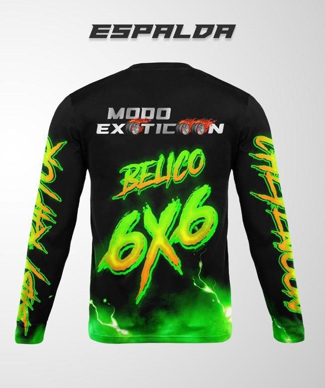 Jersey BELICO 6x6 Negro y Verde - Modo Exóticon