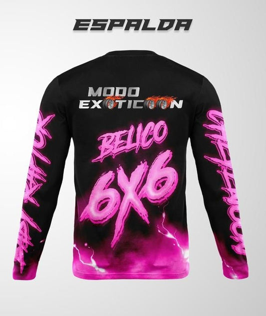 Jersey BELICO 6x6 Negro y Rosa - Modo Exóticon