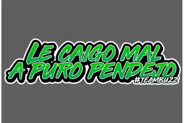 Sticker MINI - “Le caigo mal a puro pend*jo #TeamBuzz” Green