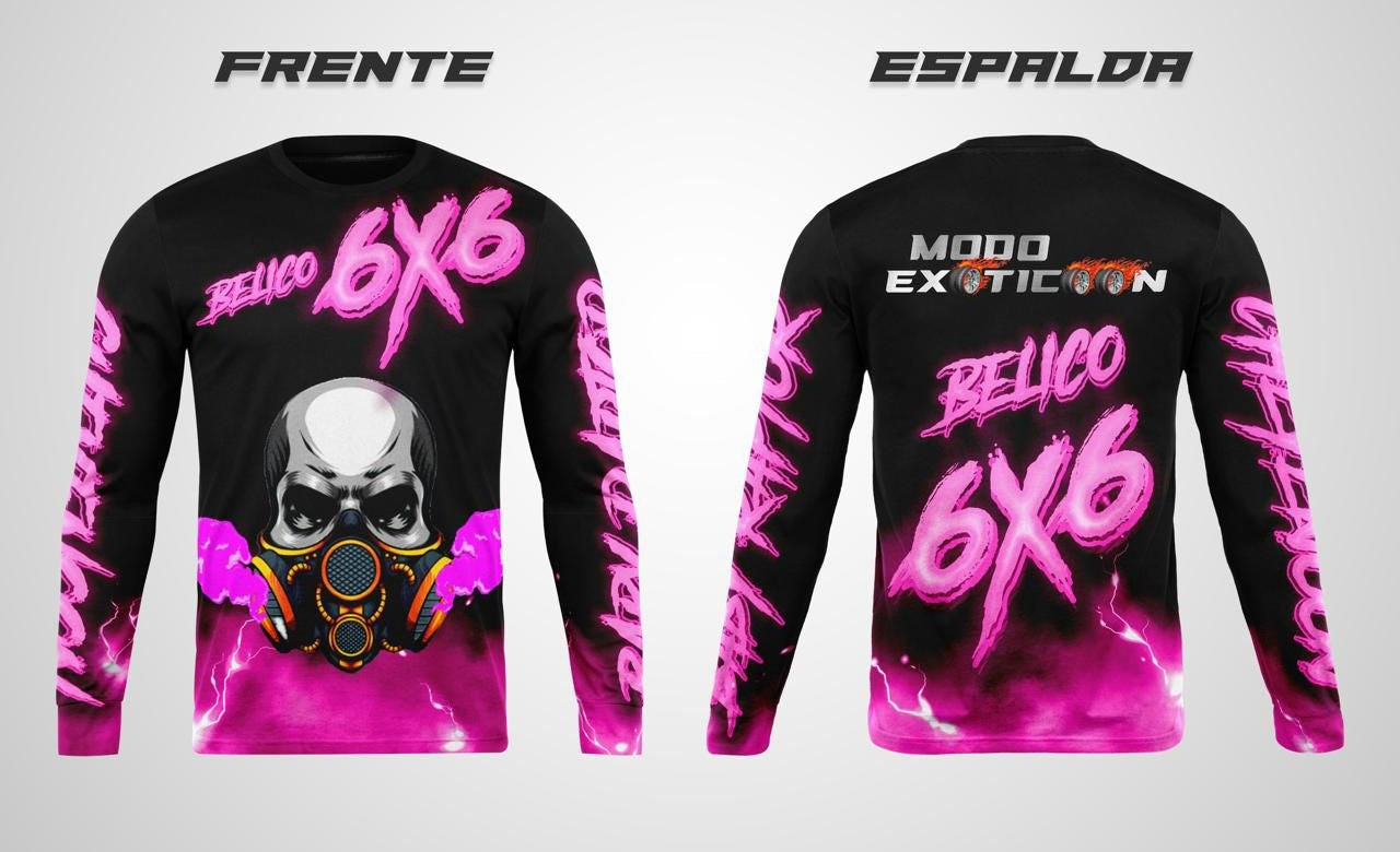 Jersey BELICO 6x6 Negro y Rosa - Modo Exóticon