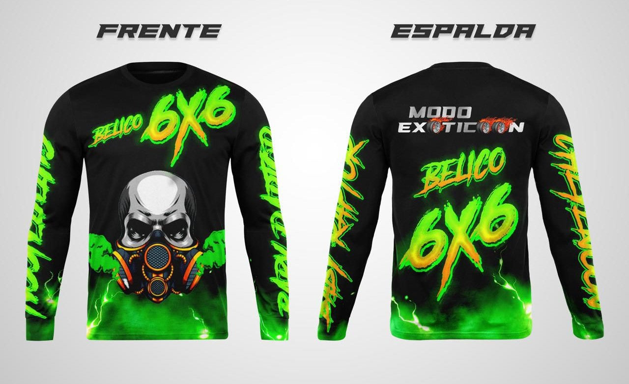 Jersey BELICO 6x6 Negro y Verde - Modo Exóticon