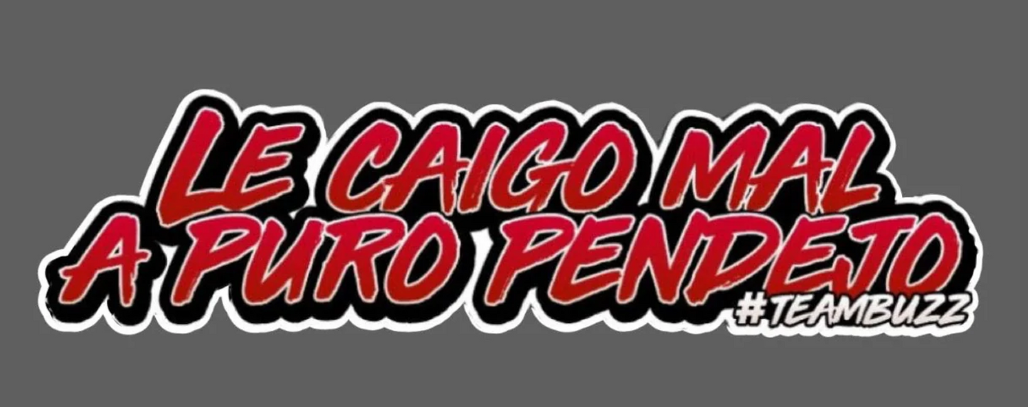 Sticker MINI - “Le caigo mal a puro pend*jo – #TeamBuzz” Rojo