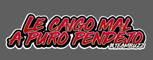 Sticker MINI - “Le caigo mal a puro pend*jo – #TeamBuzz” Rojo