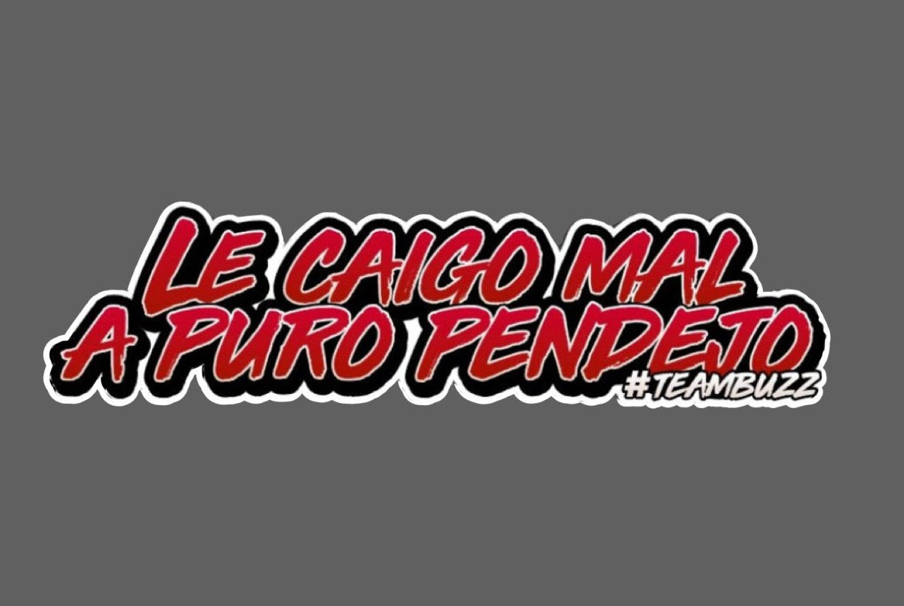 Sticker “Le caigo mal a puro pend*jo – #TeamBuzz” Red