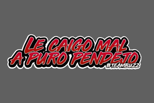 Sticker “Le caigo mal a puro pend*jo – #TeamBuzz” Red